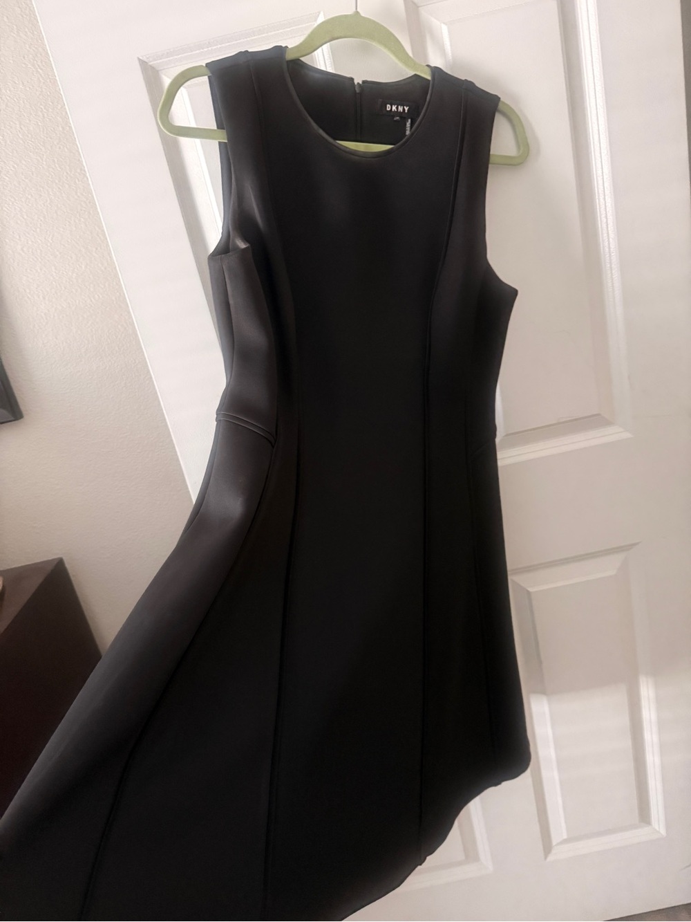 DKNY Black Sleeveless Fit-and-Flare Mini Dress